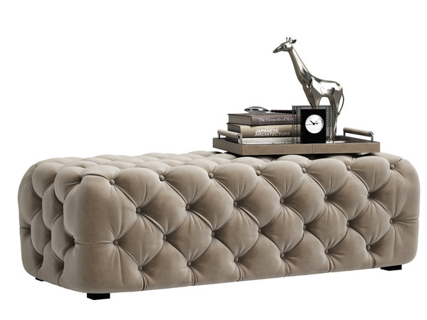 zgallerie bench tufted 3D model