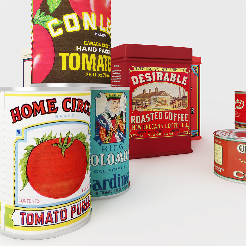 复古金属厨房罐头3d模型