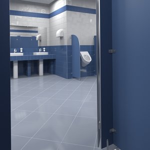 3D public toilet model