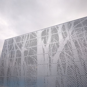 3D architectural perforated metal model