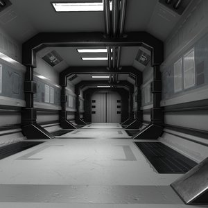 3D scifi hallway