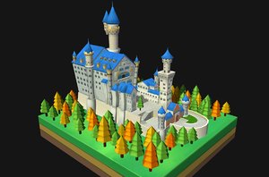3D neuschwanstein castle architecture world