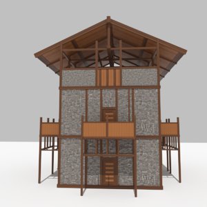 medieval outpost building interior model