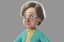 cartoon old woman character 3D model