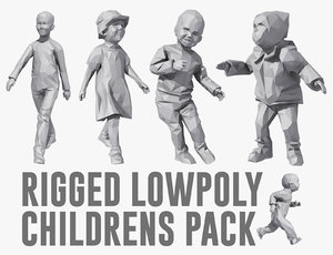 rigged childrens pack 3D model