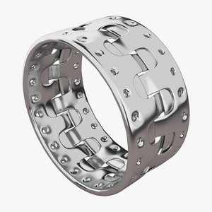 3D silver bracelet