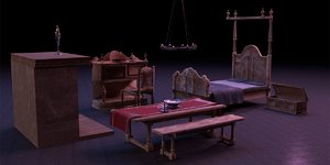 3D bedroom medieval