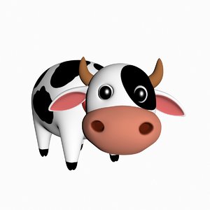 3D cartoon cow