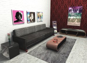 3D set modern design furniture sofa model