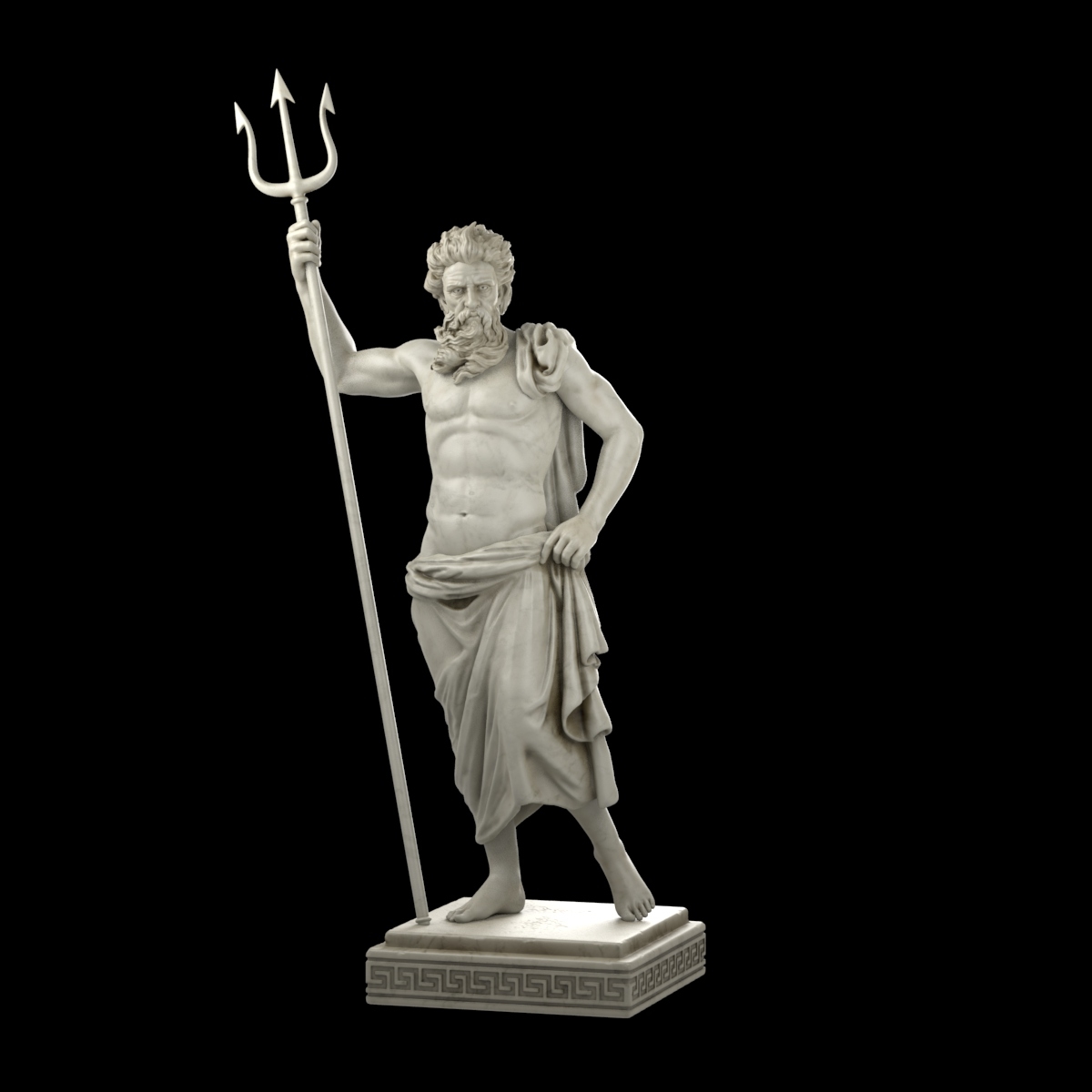 3d poseidon statue