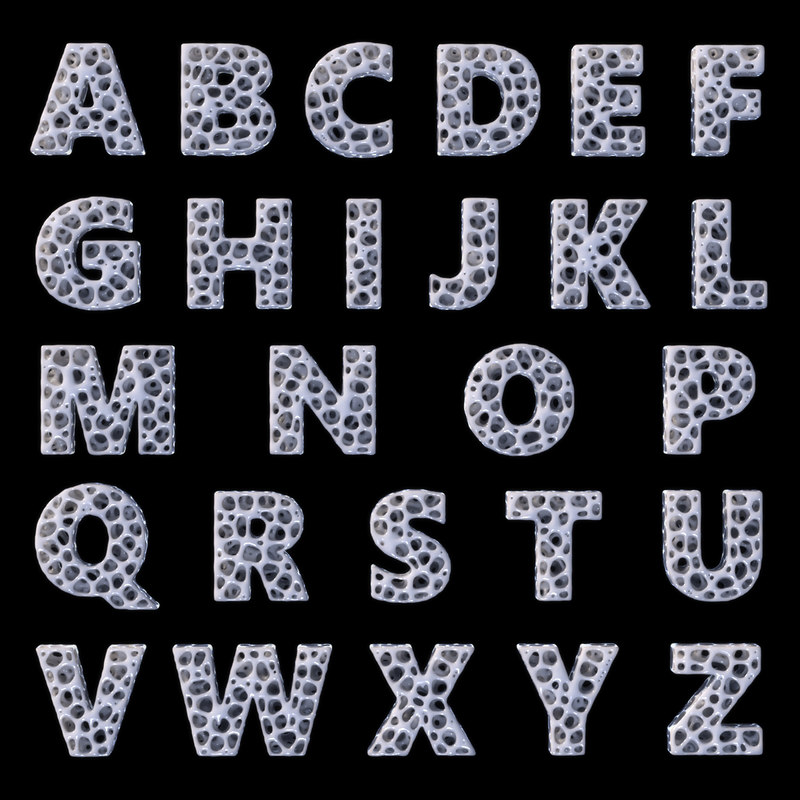 3D voronoi structure alphabet letters model - TurboSquid 1277491