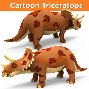 3D cartoon triceratops model