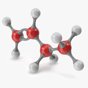 3D butene molecular model