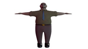 fat man cartoon character 3D model
