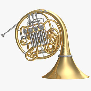 3D double french horn model