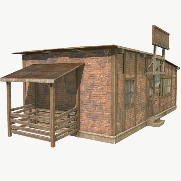 レンガ小屋w 内装pbr低ポリ3dモデル Turbosquid