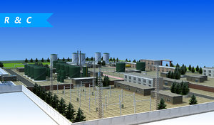 3D wastewater treatment plant model