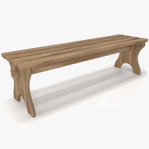 bench wood 3D model