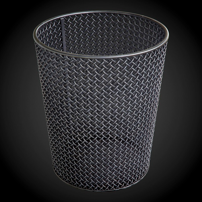 Steel wire mesh wastebasket 3D TurboSquid 1279768
