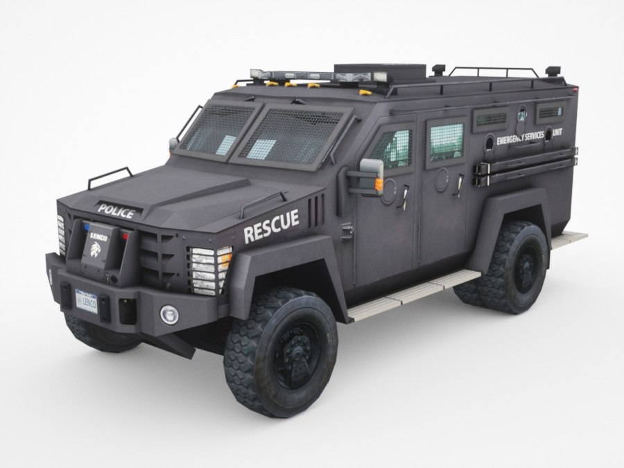 3D armored police van truck model - TurboSquid 1279914