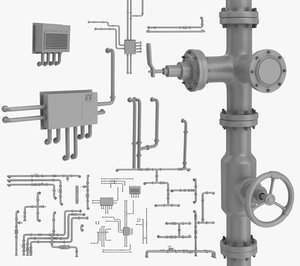 3D pipe assembly pack industrial model