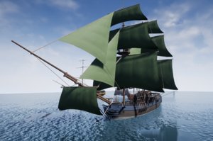 ship liberty brig 3D model