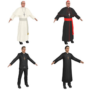 3D pack catholic priest model