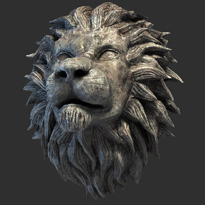 3D lion head sculpture model