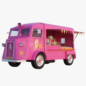 ice cream candy truck 3D