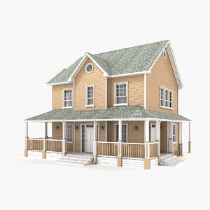 3D two-story cottage 60 model