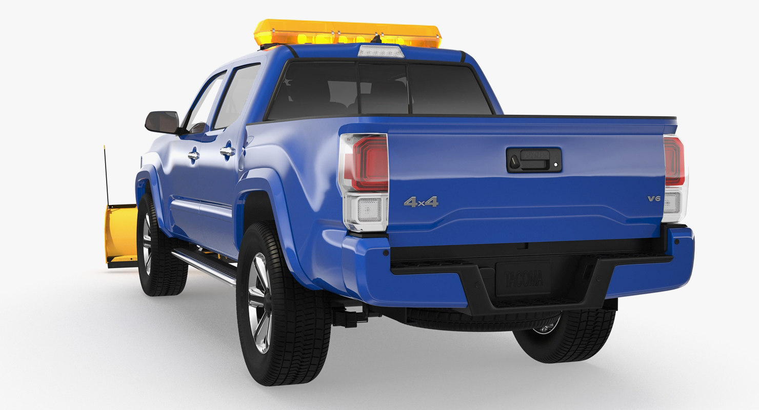 pickup with snowplow 3d model