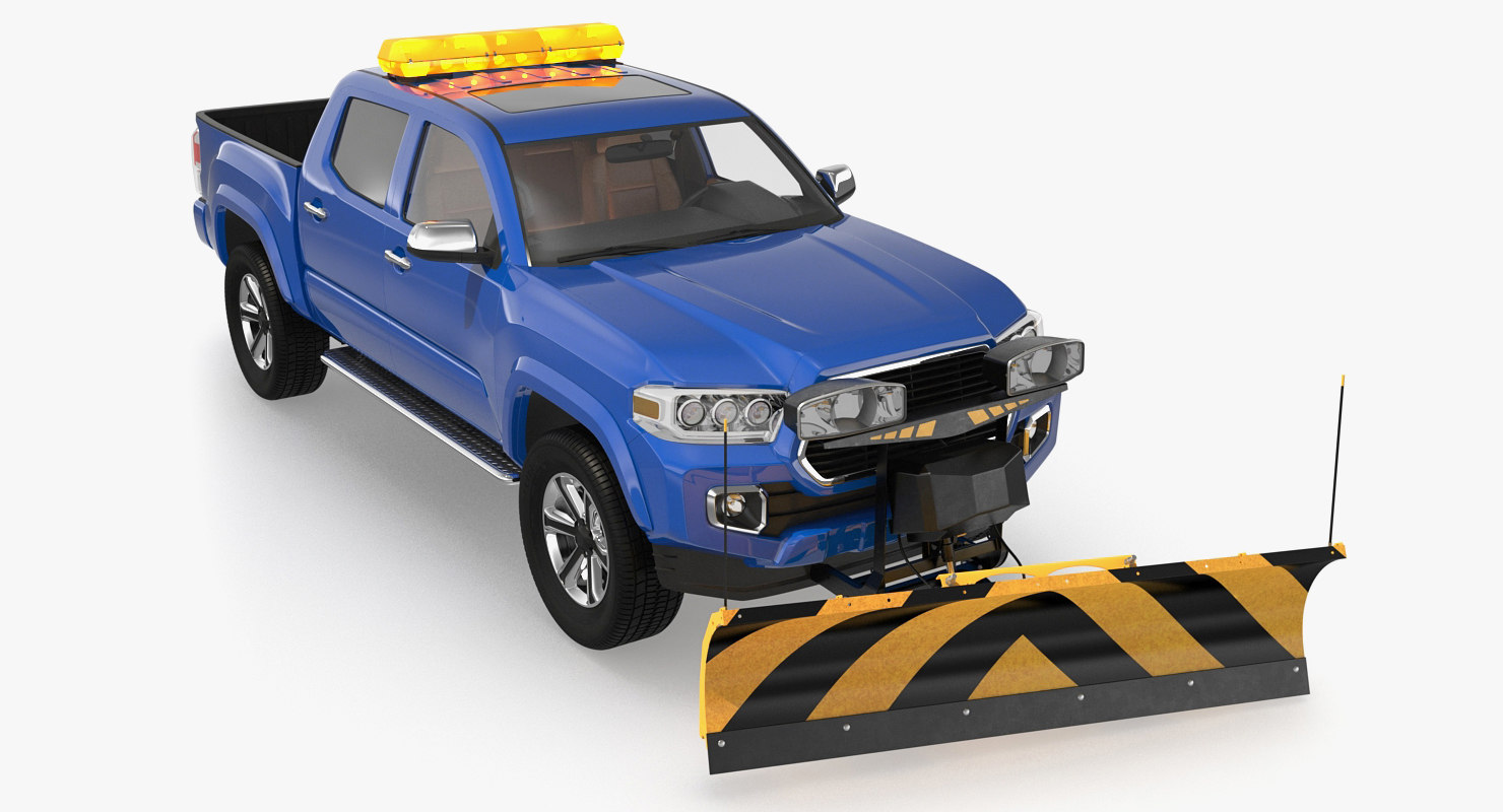 pickup with snowplow 3d model