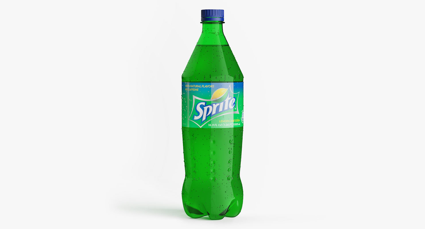 3D plastic bottle sprite 1l model TurboSquid 1280808