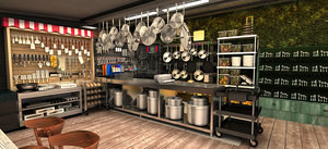 kitchenware bar restaurant 3D