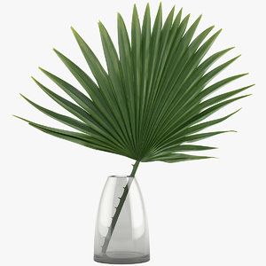 palm decoration vase 3D model