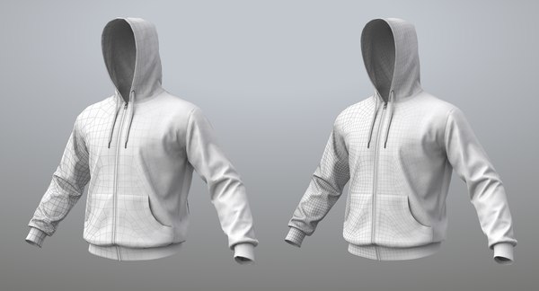 Realistic white hoodie 01 3D model - TurboSquid 1281142