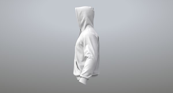 Realistic white hoodie 01 3D model - TurboSquid 1281142