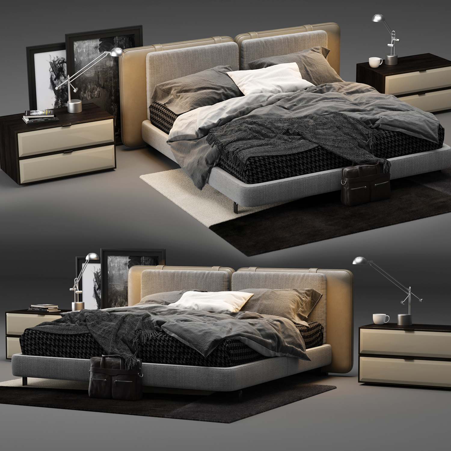 Minotti Tatlin Soft Bed Modelo 3D - TurboSquid 1281192