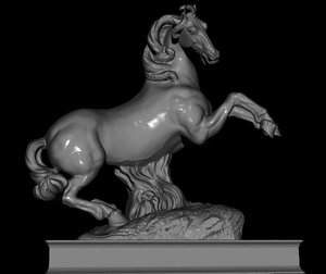 horse rampant sculpture statue 3D model