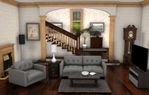 3D model living room
