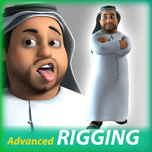 3D cartoon arab man rigged