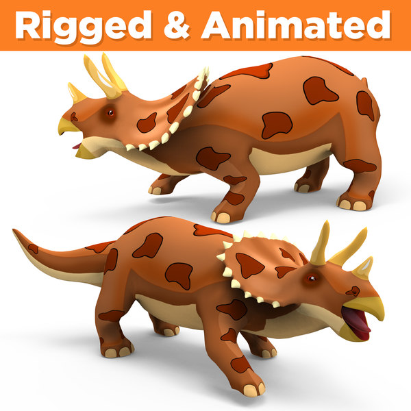 漫画トリケラトプスrigged Animated3dモデル Turbosquid 105