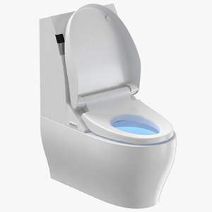 3D model modern toilet open