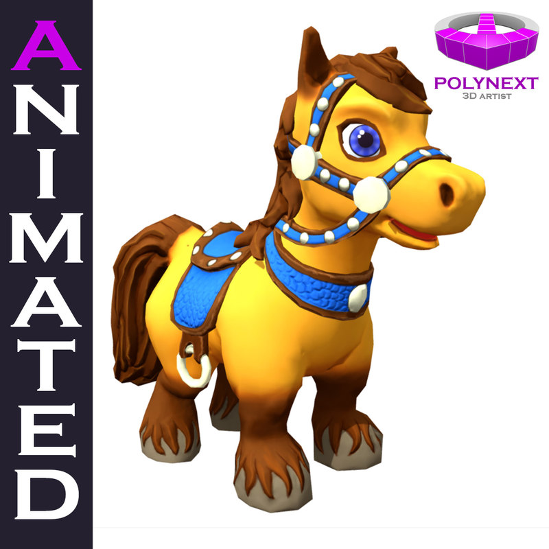 Cartoon talking horse games 3D - TurboSquid 1282118