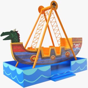 3D amusement park ship