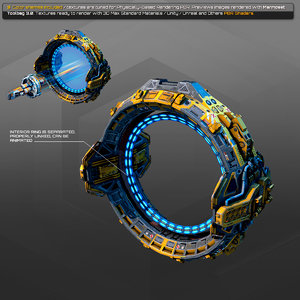 3D starship spacecraft model