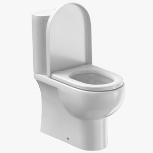 3D contemporary toilet open