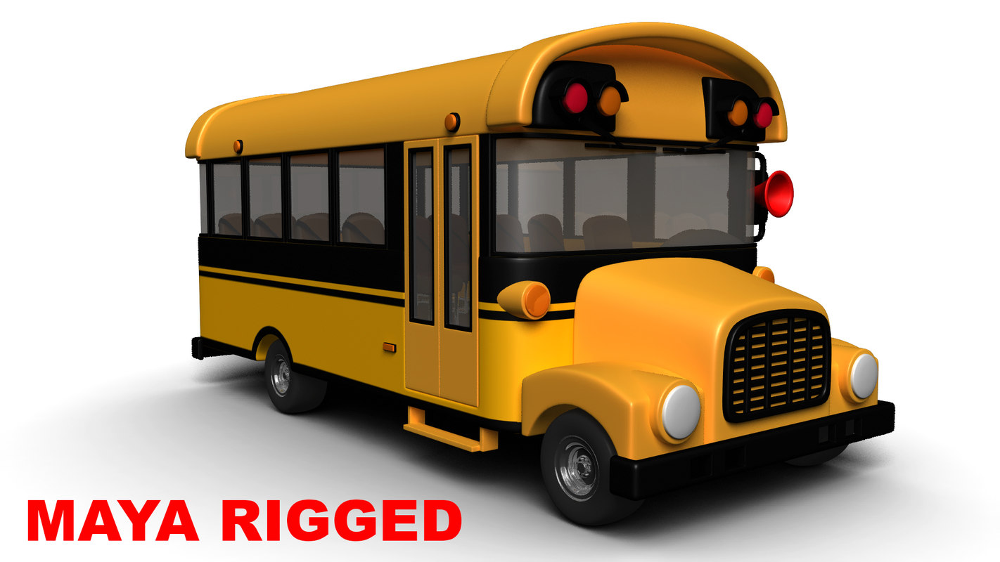 Cartoon School Bus 3d Model Turbosquid