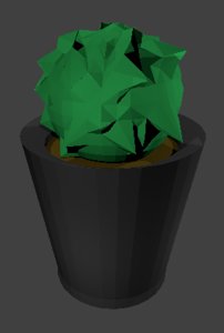 3D bush plant pot model