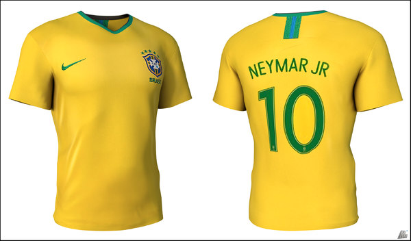 3D shirt soccer brasil